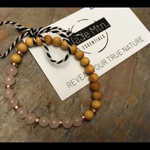 Rose Quartz & Wooden Beads Bracelet